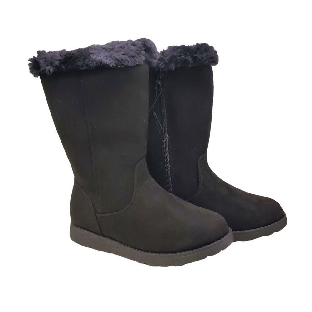 Girls Cat & Jack Black Winter Boots Size 6 Toddler Black Nina